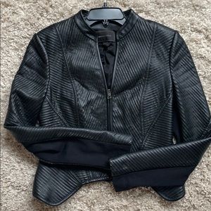 BCBG cropped leather jacket